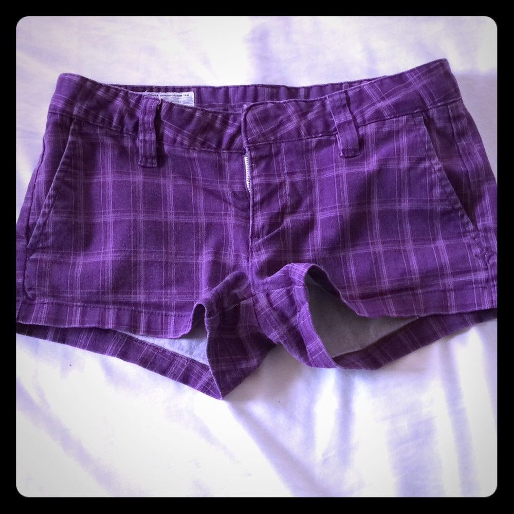 Hurley Classic low rise purple plaid shorts Sz3